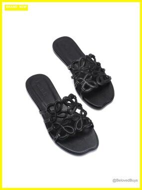 Women's Luxury Flat Sandals Comfortable Square Toe Anti-Slip Slide